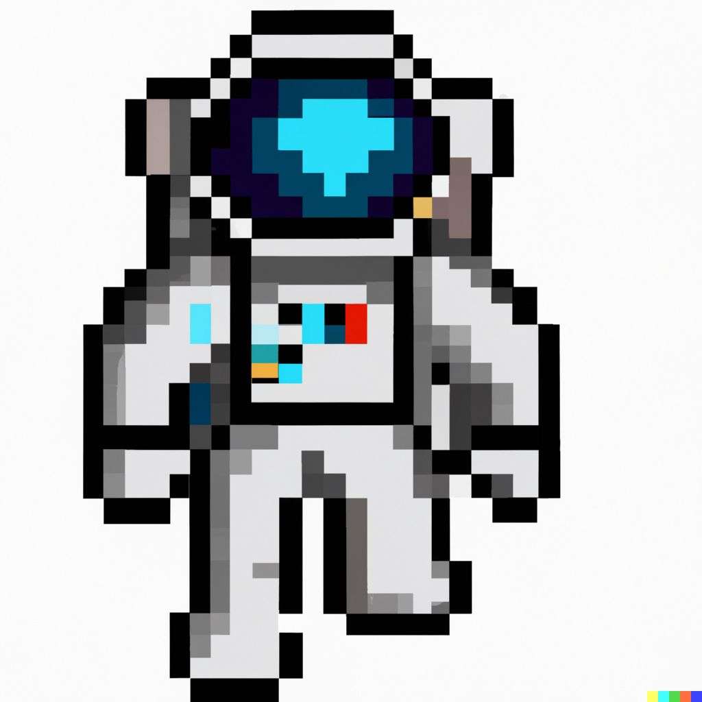 an astronaut, pixel art